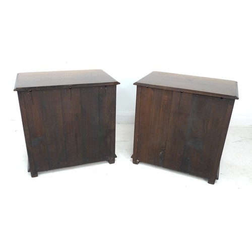 272 - A pair of modern stained oak bedside cabinets by Titchmarsh & Goodwin, in Georgian style, each with ... 