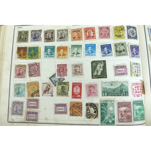 131 - A collection of books with stamp and cigarette card albums, comprising 'The Book of Cricket' Edited ... 