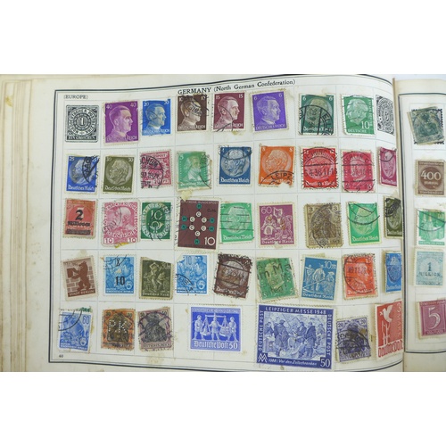 131 - A collection of books with stamp and cigarette card albums, comprising 'The Book of Cricket' Edited ... 