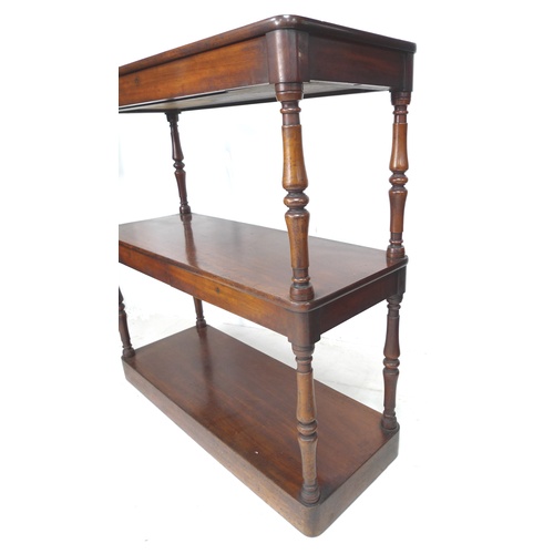 286 - A Victorian mahogany buffet server, with turned supports to each corner, a single drawer to its top ... 