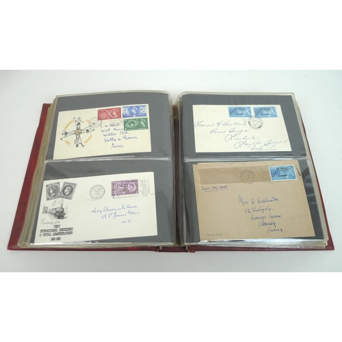 140 - Two albums of philatelic interest, comprising a a Stanley Gibbons Covers album containing a 1695 han... 