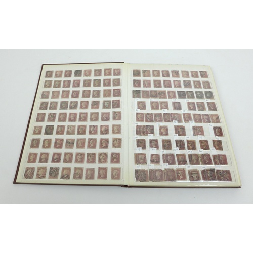 145 - A brown KEK album of approximately 1300 franked Victorian Penny Red stamps, imperforated and perfora... 