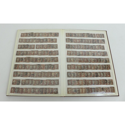 145 - A brown KEK album of approximately 1300 franked Victorian Penny Red stamps, imperforated and perfora... 