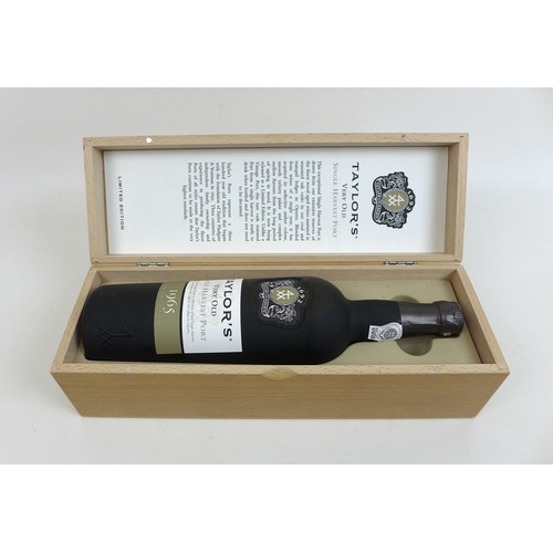 100 - A limited edition bottle of Taylor's 'Very Old Single Harvest 1965' port, with wooden presentation c... 