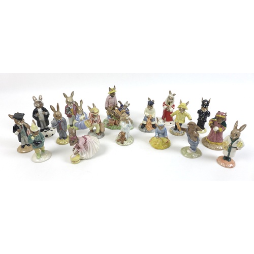 66 - A group of Royal Doulton Bunnykins figurines, comprising Boy Skater Bunnykins, boxed, Judge Bunnykin... 