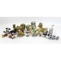 A group of mixed ceramic figurines, including a set of three hand painted Toby Jug miniatures, a Roy... 