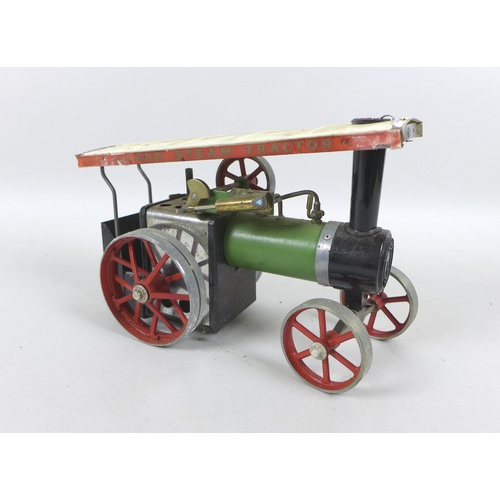 147 - A Mamod traction engine T.E.1 Steam Tractor, with original box and instructions, missing funnel, in ... 