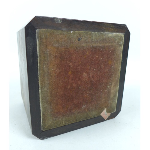 90 - An early / mid 19th century coromandel perfume bottle case, of square form, its lid inset with a cen... 