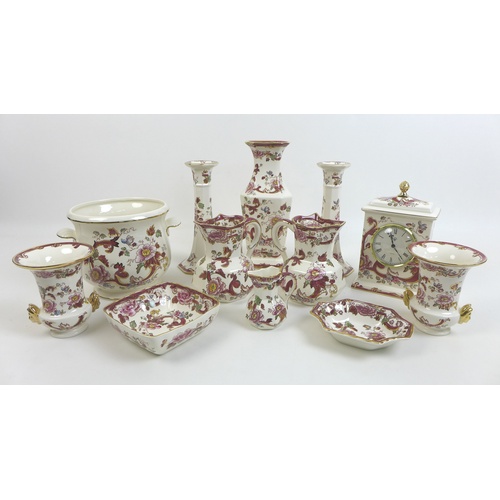 47 - A group of twelve pieces of Masons Ironstone china, all decorated in the Mandalay Red pattern, compr... 