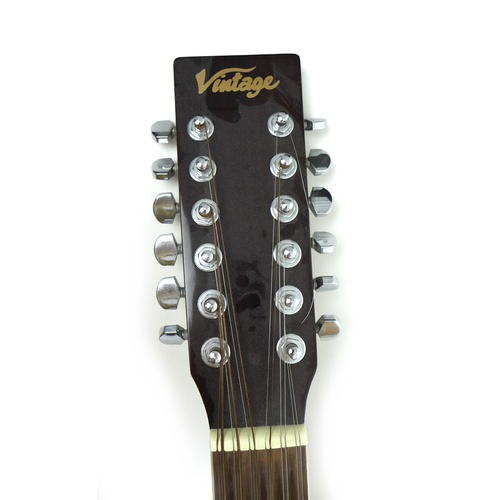 178 - A Vintage V400-12 string acoustic guitar, with rosewood fingerboard, spruce top, tortoise shell styl... 