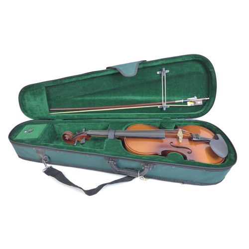 174 - A 20th century 'Antoni' violin with bow and fitted case.