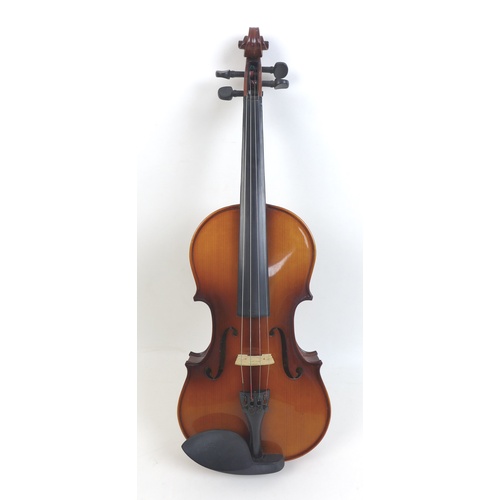 174 - A 20th century 'Antoni' violin with bow and fitted case.