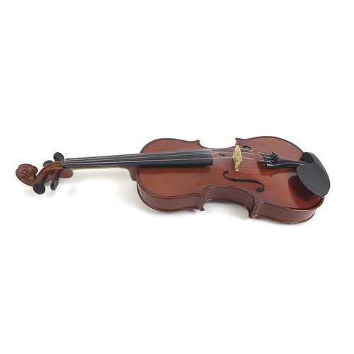 175 - An Antoni ACV30 violin with two bows and a fitted case. (4)