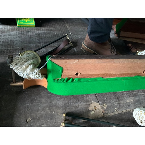 229 - A full sized slate bed snooker table, currently dismantled and in need of restoration, dry stored lo... 