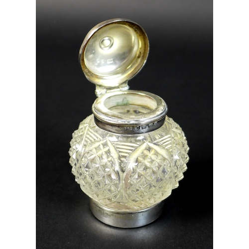 54 - A Victorian silver military presentation inkwell stand, bearing an inscription to its central sphinx... 