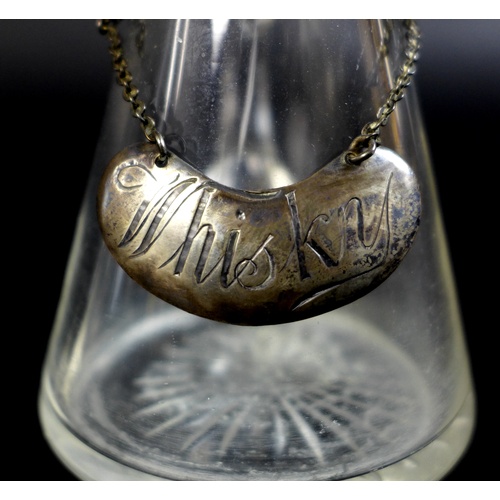 42 - A pair of Edwardian clear glass and silver mounted noggin flasks, each of tapering form with mounted... 