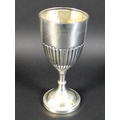 A Victorian silver trophy goblet, with reeded lower body and circular base with beaded decoration, D... 