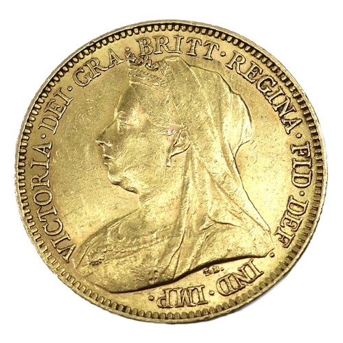 83 - A Victoria Old Head gold half sovereign, 1901.