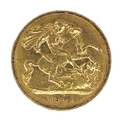 A Victoria Old Head gold half sovereign, 1901.