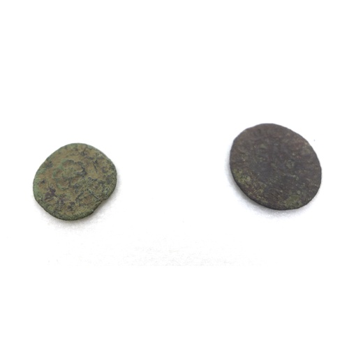 81 - A collection of Detectorist found tokens and hammered coins, comprising two lead medieval tokens, a ... 