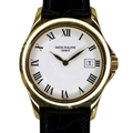 A Patek Philippe Calatrava 18k gold cased lady's wristwatch, reference 4906, circa 2006, the circula... 