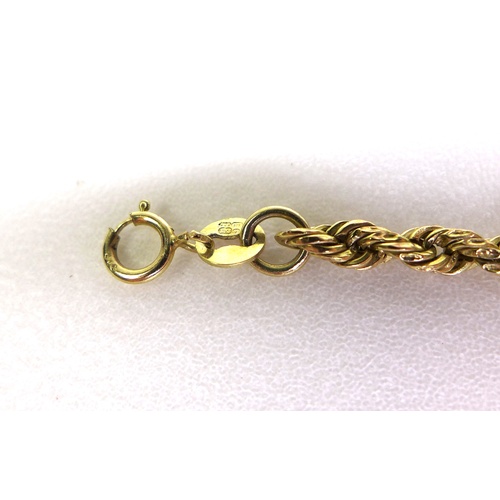 135 - A group of four 9ct gold chains, comprising a kerb link necklace with T bar, 46cm, 8.4g, a figaro ke... 