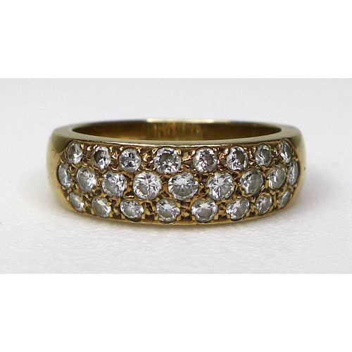 126 - A 9ct gold and diamond ring, set with twenty five brilliant cut diamonds, approximately 0.25ct total... 