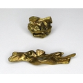 Anna Stein (Hungarian, b. 1935): a signed gilt bronze ring, of modernist form, size L, 22.2g, 2.4 by... 