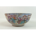 A Chinese Export porcelain famille rose punch bowl, Qing Dynasty, late 18th century, polychrome deco... 