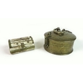 A late 19th / early 20th century brass paan doon betelnut box, with engraved decoration, hinged cove... 