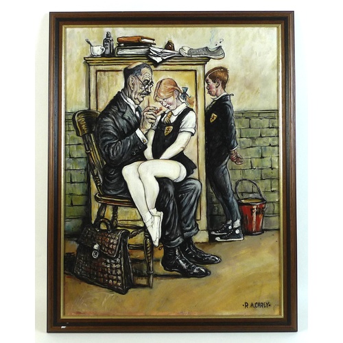 218 - R. A. Carey: four modern oils on board, comprising 'The Decoy', 60 by 45, framed, 67 by 52cm, 'The O... 