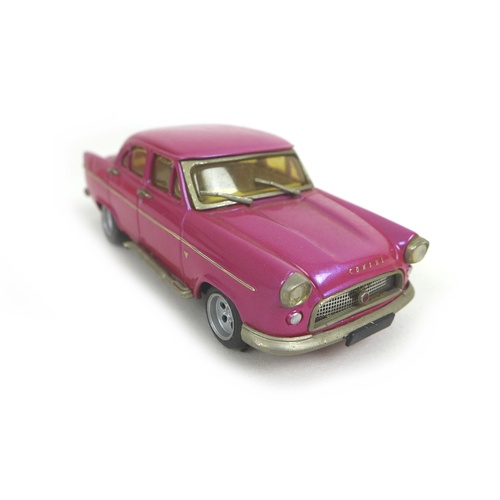 133 - Six 1/43 scale die cast model classic cars, comprising two Model Road Replicas of a Ford Consul Chel... 
