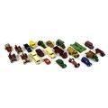 A collection of playworn vintage Dinky model vehicles, including burgundy Rover 75, green Riley, red... 