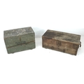 Two vintage pine chests, one painted pale green and marked 'Claydon', 80 by 44 by 56cm high, the oth... 
