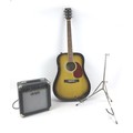 A Hohner Countryman electro acoustic guitar, together with an associated hard case, a 12 watt Cruise... 
