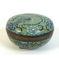A Chinese cloisonne enamel circular box and cover, probably late Qing Dynasty, 19th century, decorat... 