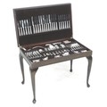 A suite of Osborne silver plated cutlery, in a modern mahogany canteen on stand, bead pattern, twelv... 
