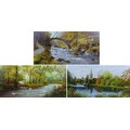 S. Reeves (British, 20th century): three landscape views, 'Watersmeet, Exmoor, West Lyn River', 'Tri... 