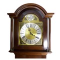 A modern jarrah wood and sapele mahogany long case clock, hand built by Colin Smith of Waterbeach in... 