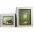 Two modern oils on canvas landscapes, comprising a woodland scene, signed 'Fasani' lower left, 39 by... 