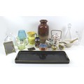 A group of eighteen various collectables, ceramic and glass wares, including a Royal Brierley vase, ... 