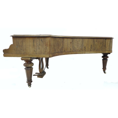 222 - A Victorian Kirkman parlour grand piano, circa 1870, with rosewood veneered case, wooden frame and b... 