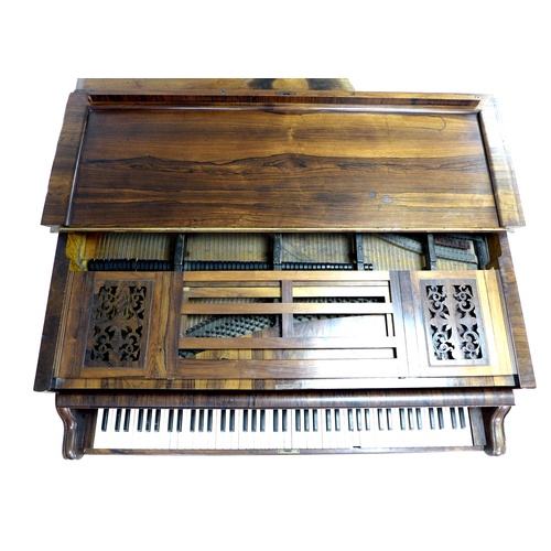 222 - A Victorian Kirkman parlour grand piano, circa 1870, with rosewood veneered case, wooden frame and b... 