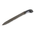 An Indonesian folded steel knife with horn handled knife, blade length 30.2cm, overall length 40.5cm... 