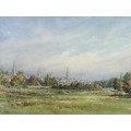 Wilfrid Rene Wood (British, 1888-1976): a view of Stamford from Stamford Meadows, watercolour, signe... 