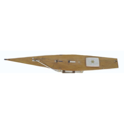 62 - A large scratch built wooden model remote controlled boat, with a Digifleet proportional radio contr... 