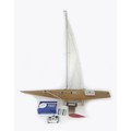 A large scratch built wooden model remote controlled boat, with a Digifleet proportional radio contr... 