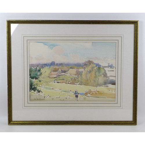 121 - Arthur Henry Knighton-Hammond (1875-1970): watercolour landscape, with label verso 