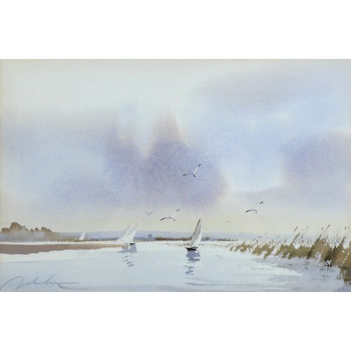 118 - John Hume (Norfolk School, 20th century): a pair of watercolours, 'Norfolk Broads Sailing' and 'Norf... 