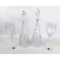 A pair of Waterford Signature Goblets, 10062SW, 9.2 by 25.5cm high, boxed as new, together with two ... 